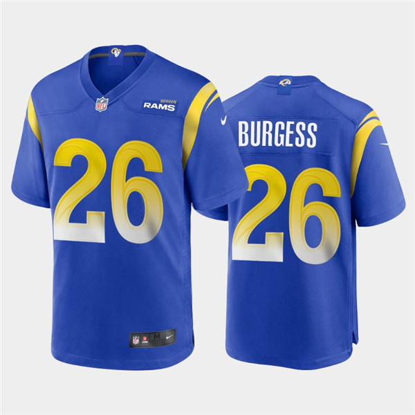 Men's Los Angeles Rams #26 Terrell Burgess 2020 Royal Stitched Jersey